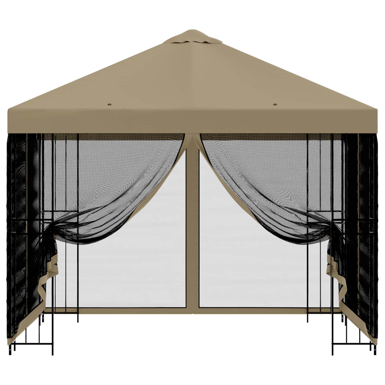 Garten Pavillon mit Seitenwänden 3 x 3 m Beige