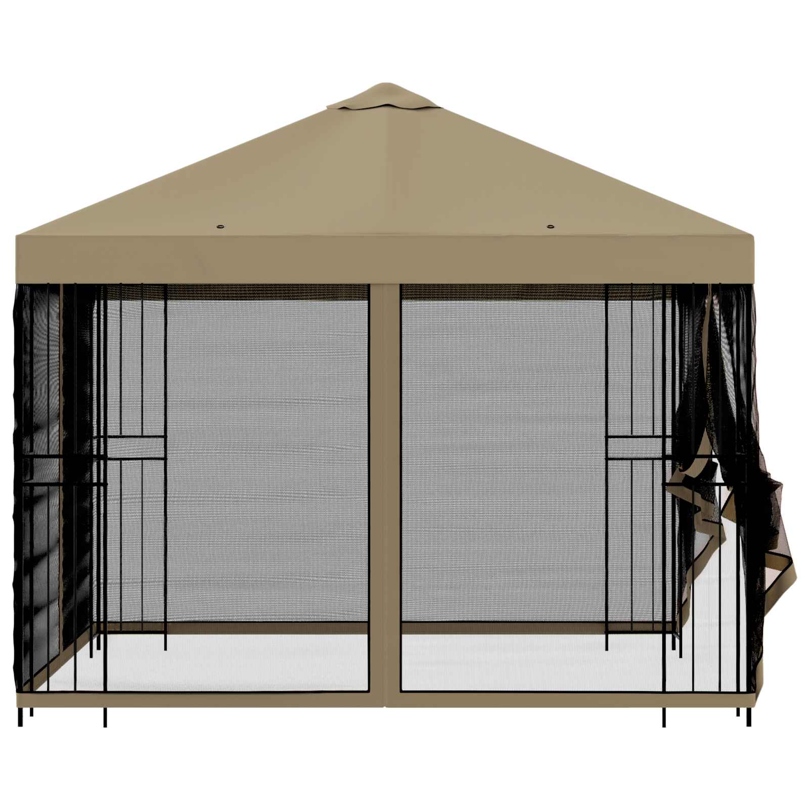 Garten Pavillon mit Seitenwänden 3 x 3 m Beige