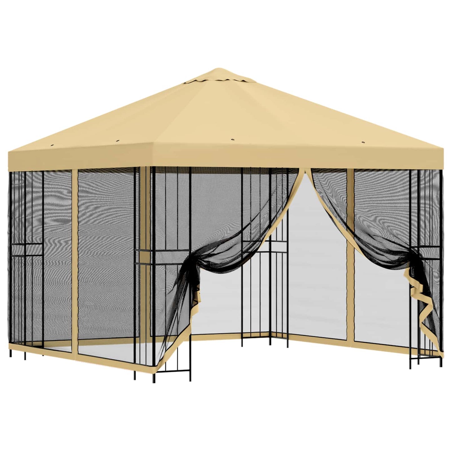 Garten Pavillon mit Seitenwänden 3 x 3 m Creme