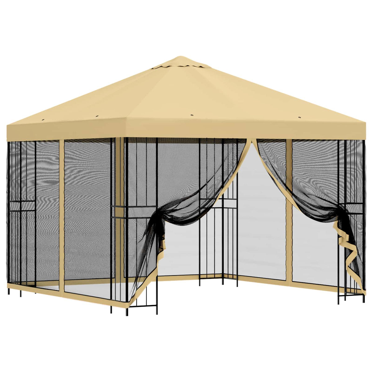 Garten Pavillon mit Seitenwänden 3 x 3 m Creme