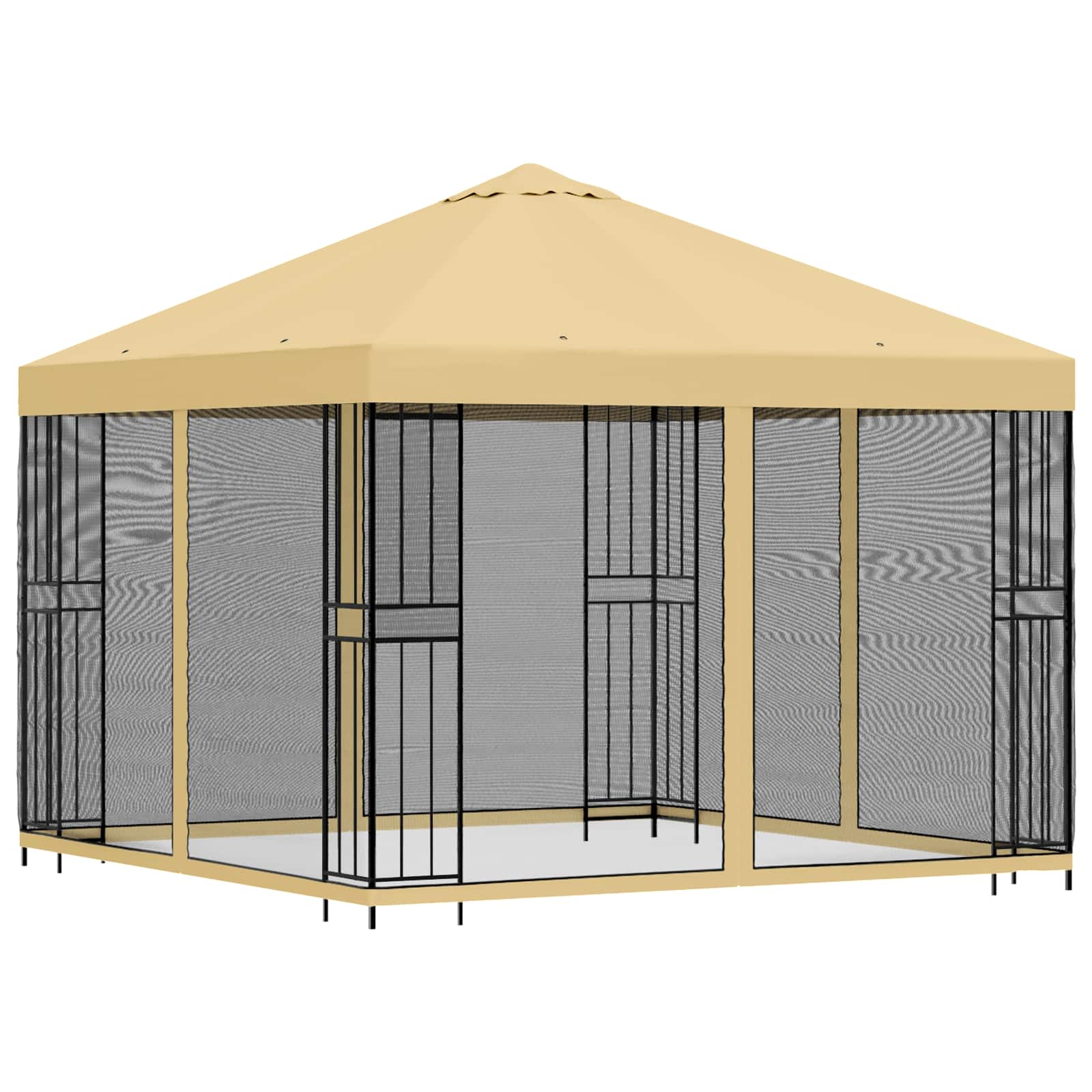 Garten Pavillon mit Seitenwänden 3 x 3 m Creme