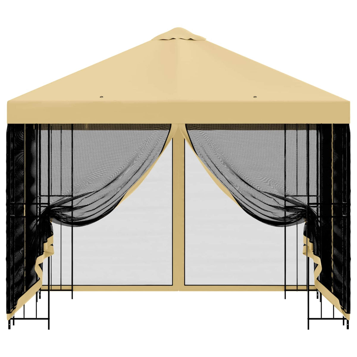 Garten Pavillon mit Seitenwänden 3 x 3 m Creme