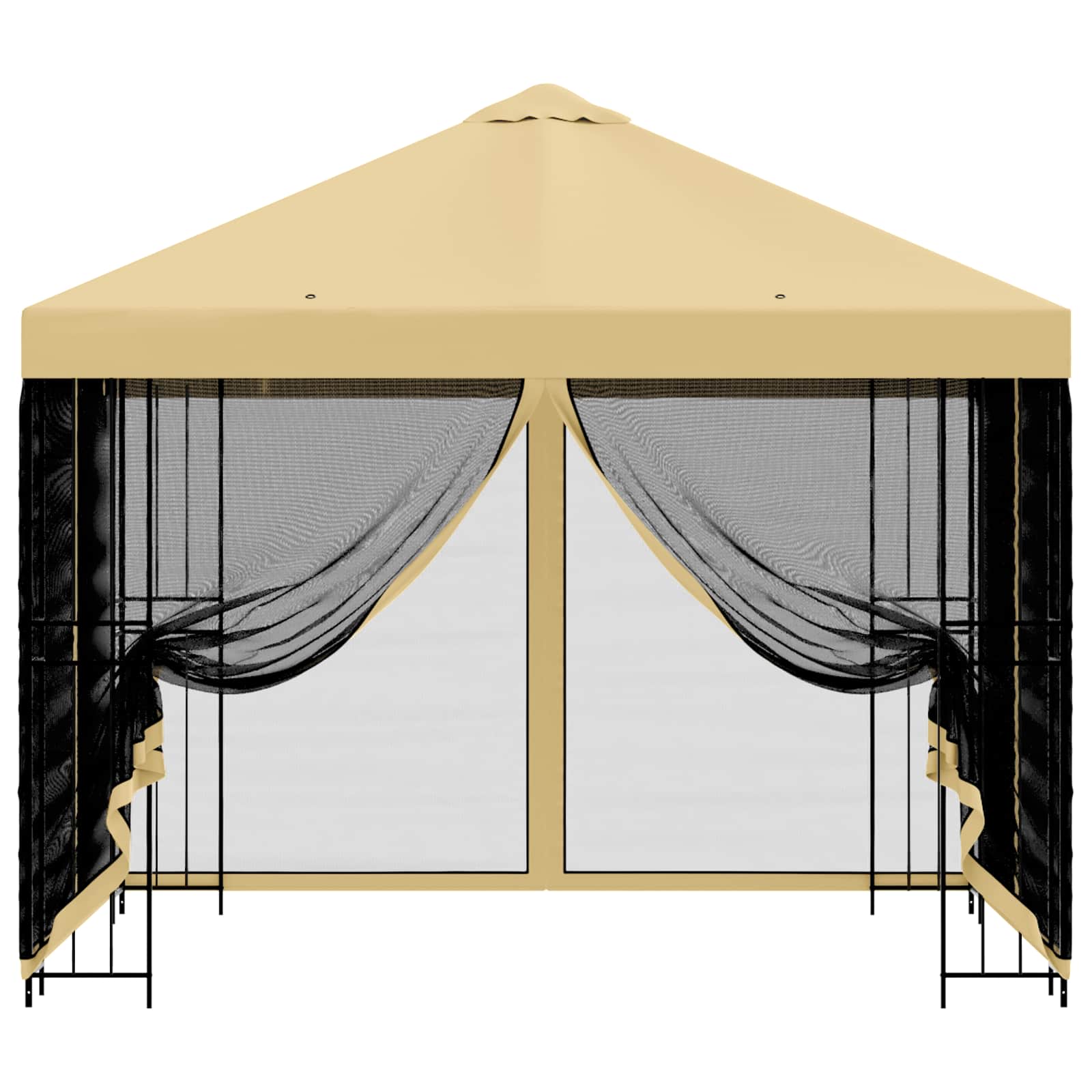 Garten Pavillon mit Seitenwänden 3 x 3 m Creme
