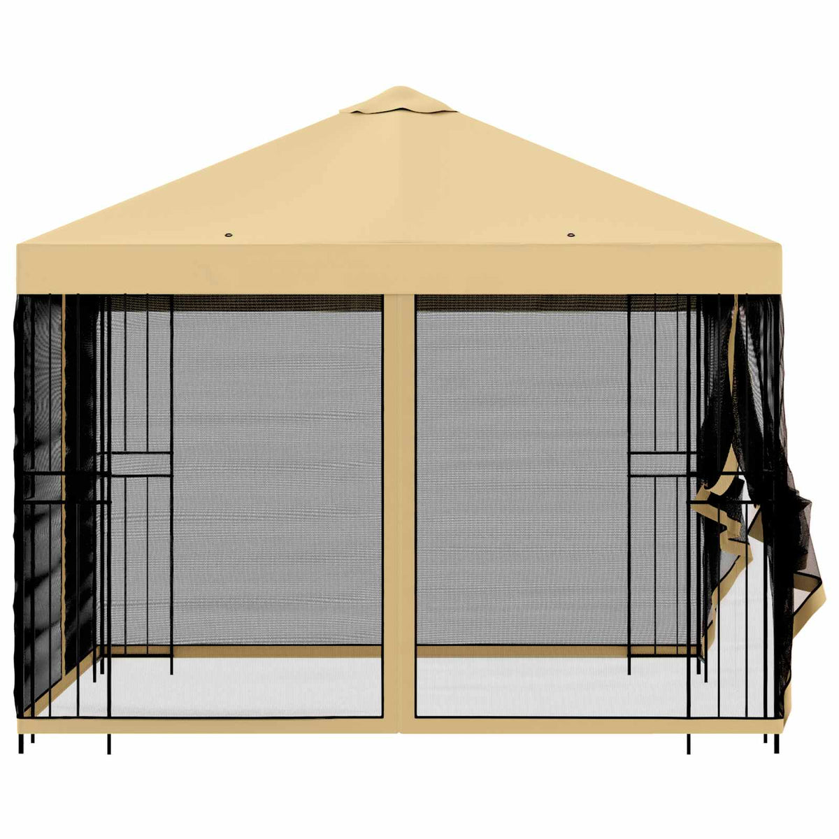 Garten Pavillon mit Seitenwänden 3 x 3 m Creme