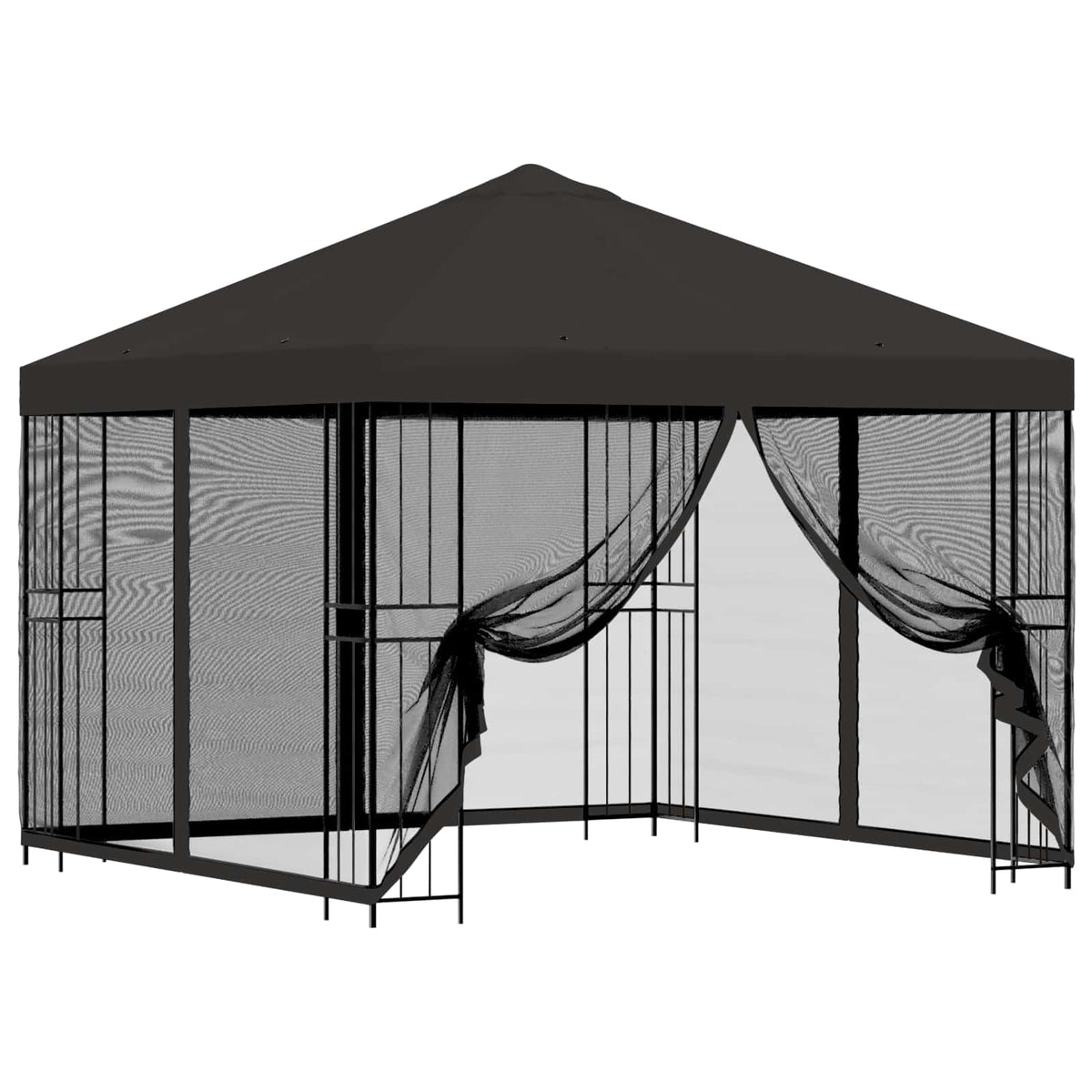 Garten Pavillon mit Seitenwänden 3 x 3 m Anthrazit