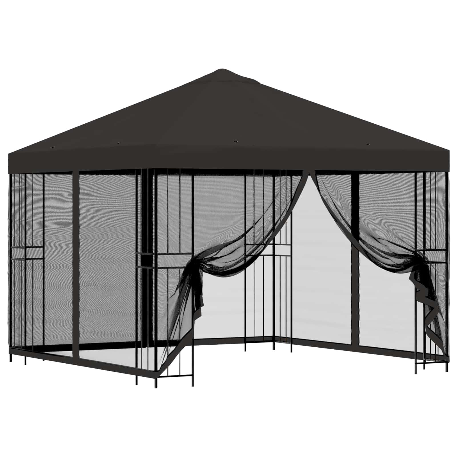 Garten Pavillon mit Seitenwänden 3 x 3 m Anthrazit