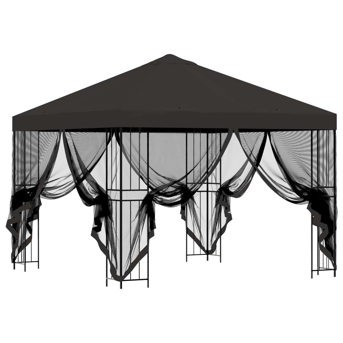 Garten Pavillon mit Seitenwänden 3 x 3 m Anthrazit