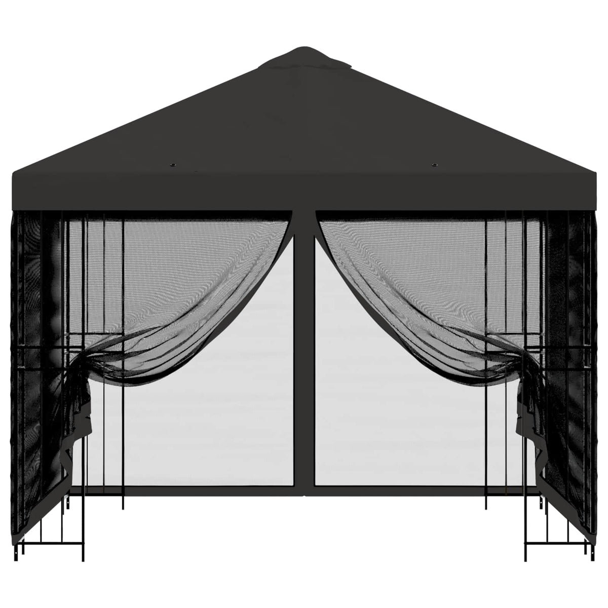Garten Pavillon mit Seitenwänden 3 x 3 m Anthrazit