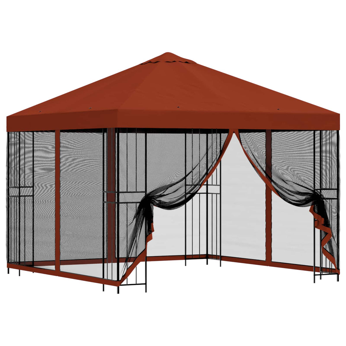 Garten Pavillon mit Seitenwänden 3 x 3 m Terrakotta