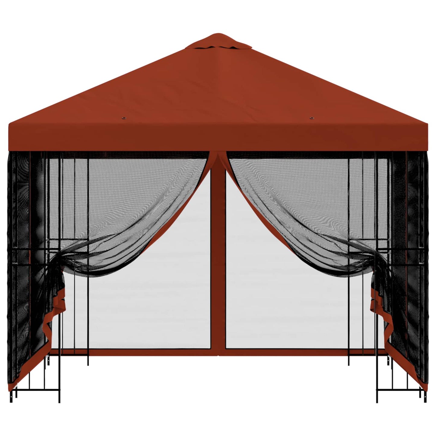 Garten Pavillon mit Seitenwänden 3 x 3 m Terrakotta