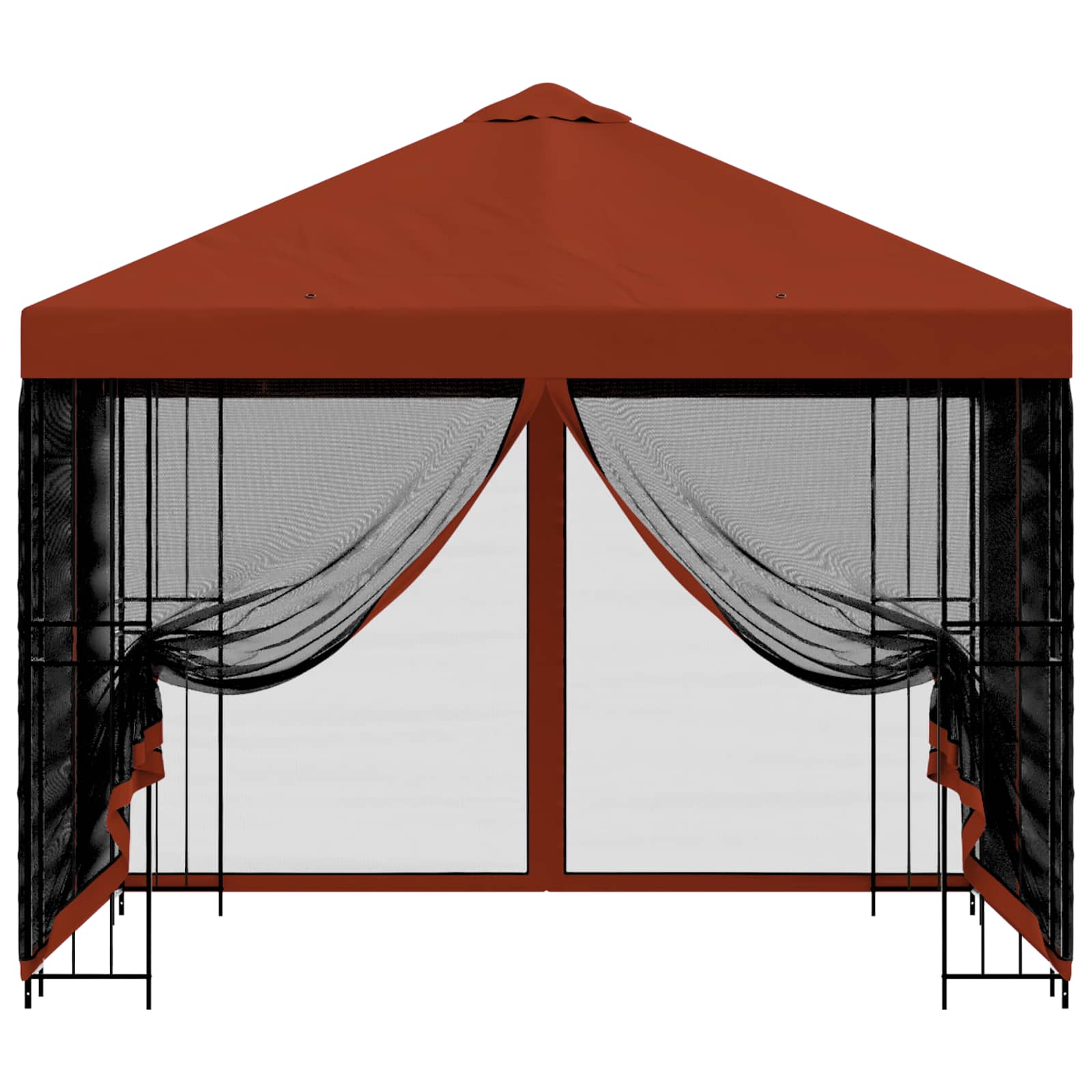 Garten Pavillon mit Seitenwänden 3 x 3 m Terrakotta