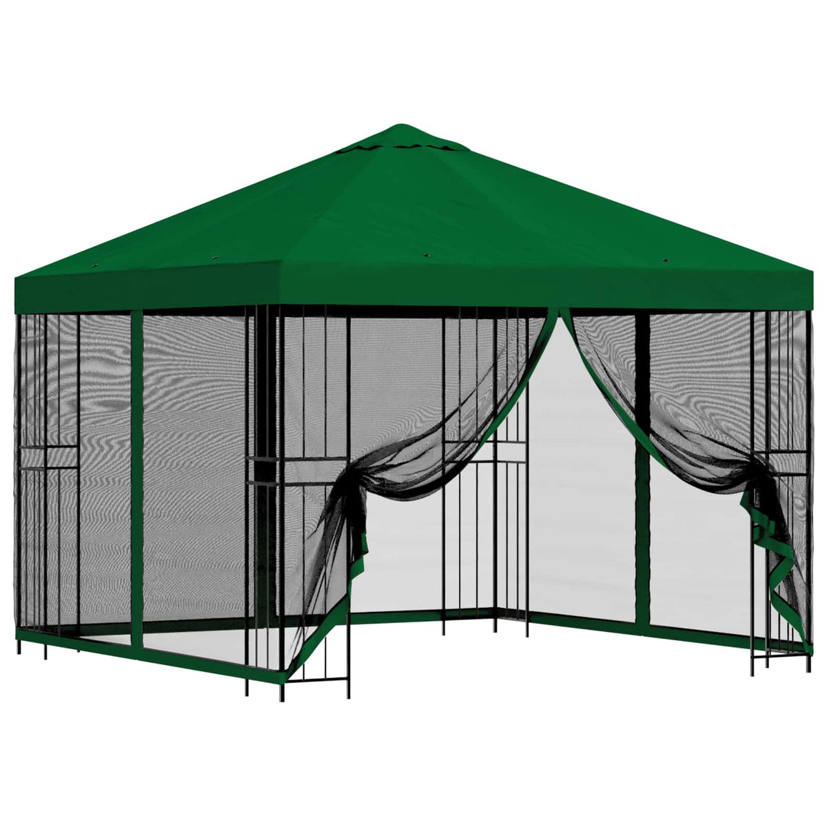 Garten Pavillon mit Seitenwänden 3 x 3 m Grün