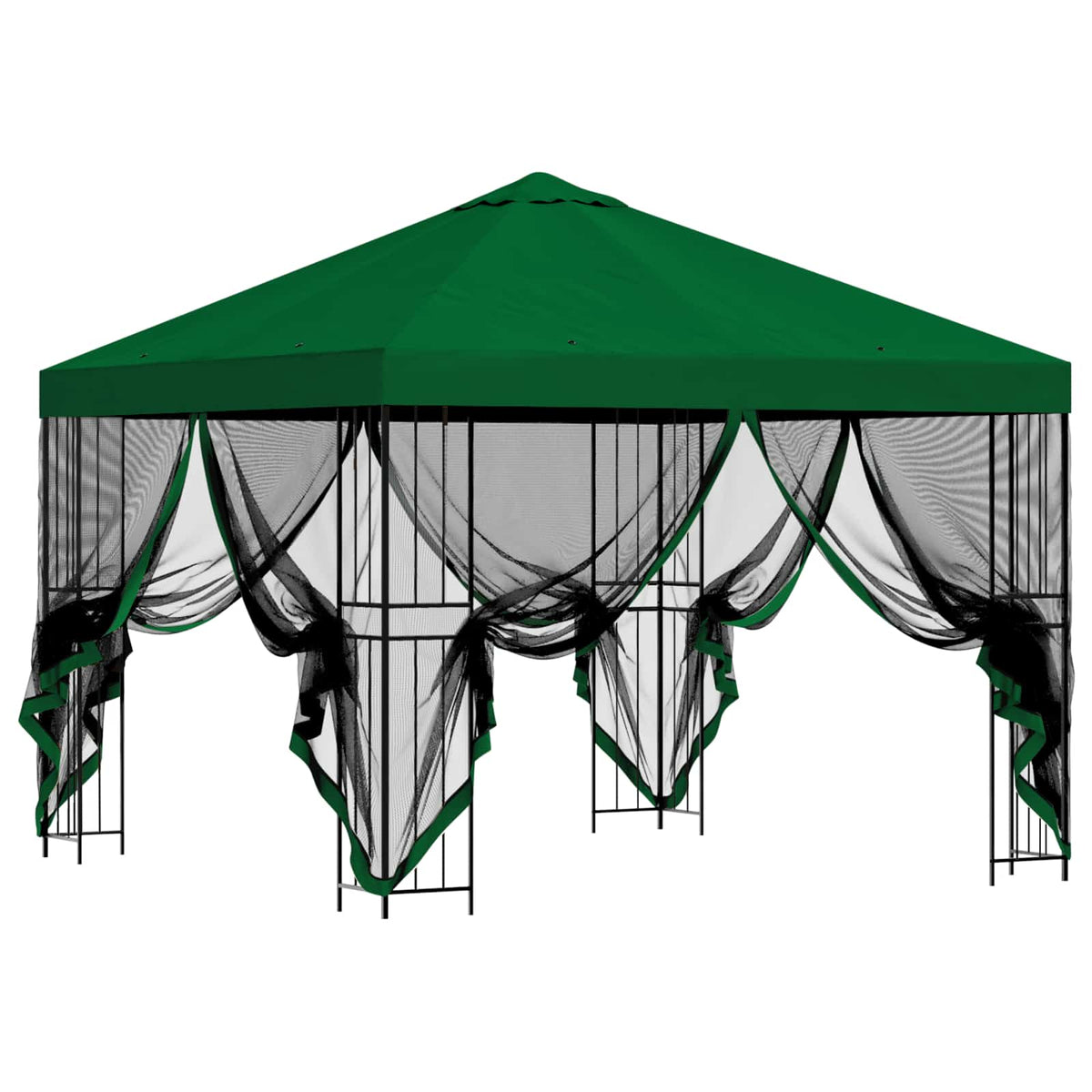 Garten Pavillon mit Seitenwänden 3 x 3 m Grün