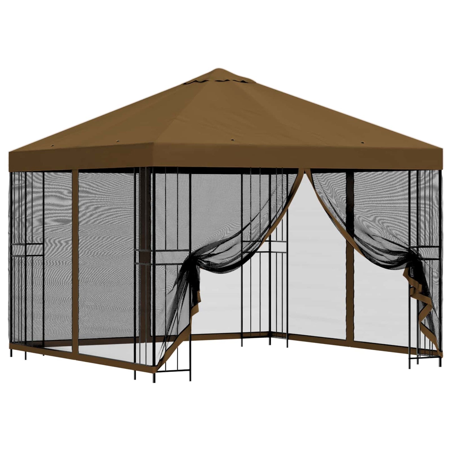Garten Pavillon mit Seitenwänden 3 x 3 m Taupe