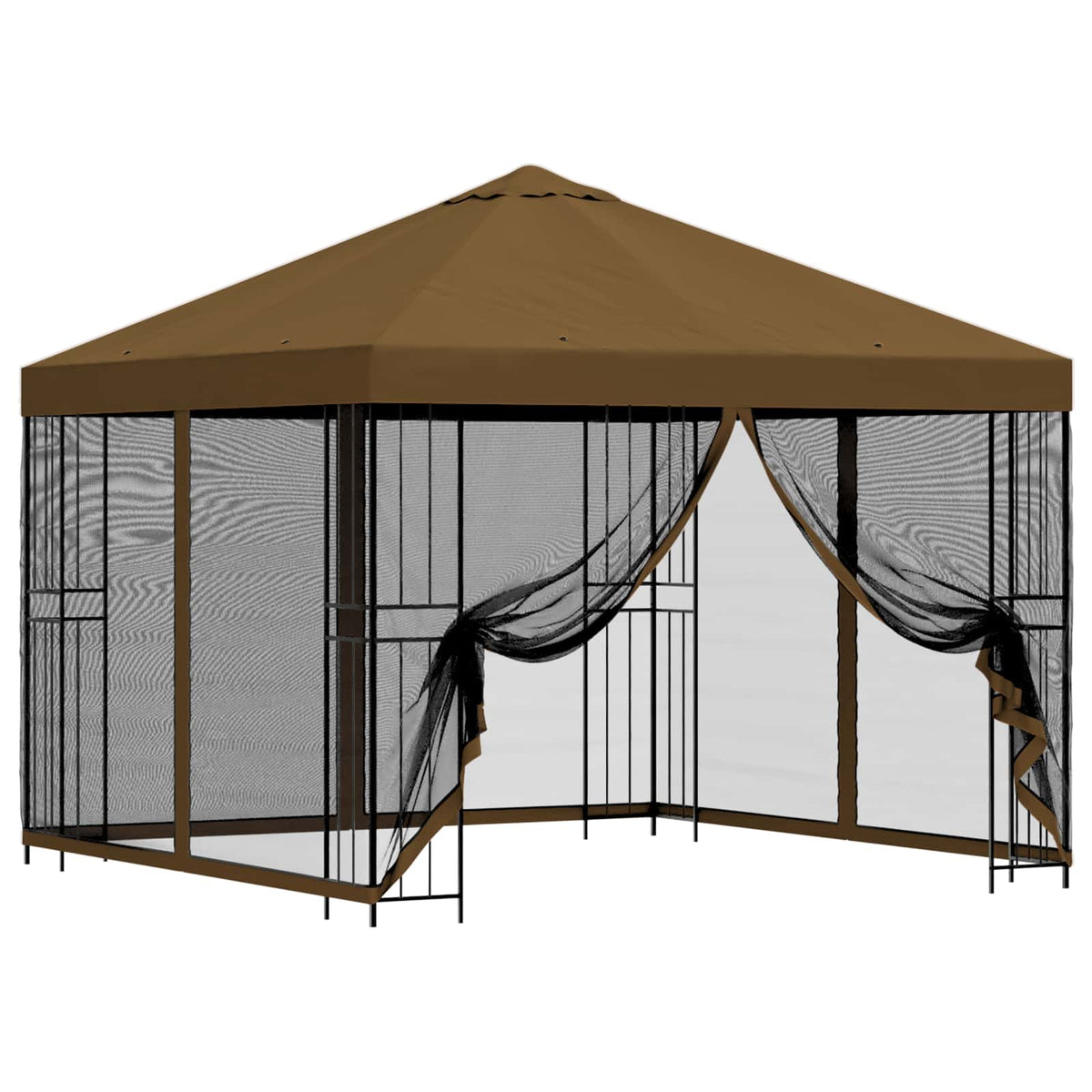 Garten Pavillon mit Seitenwänden 3 x 3 m Taupe