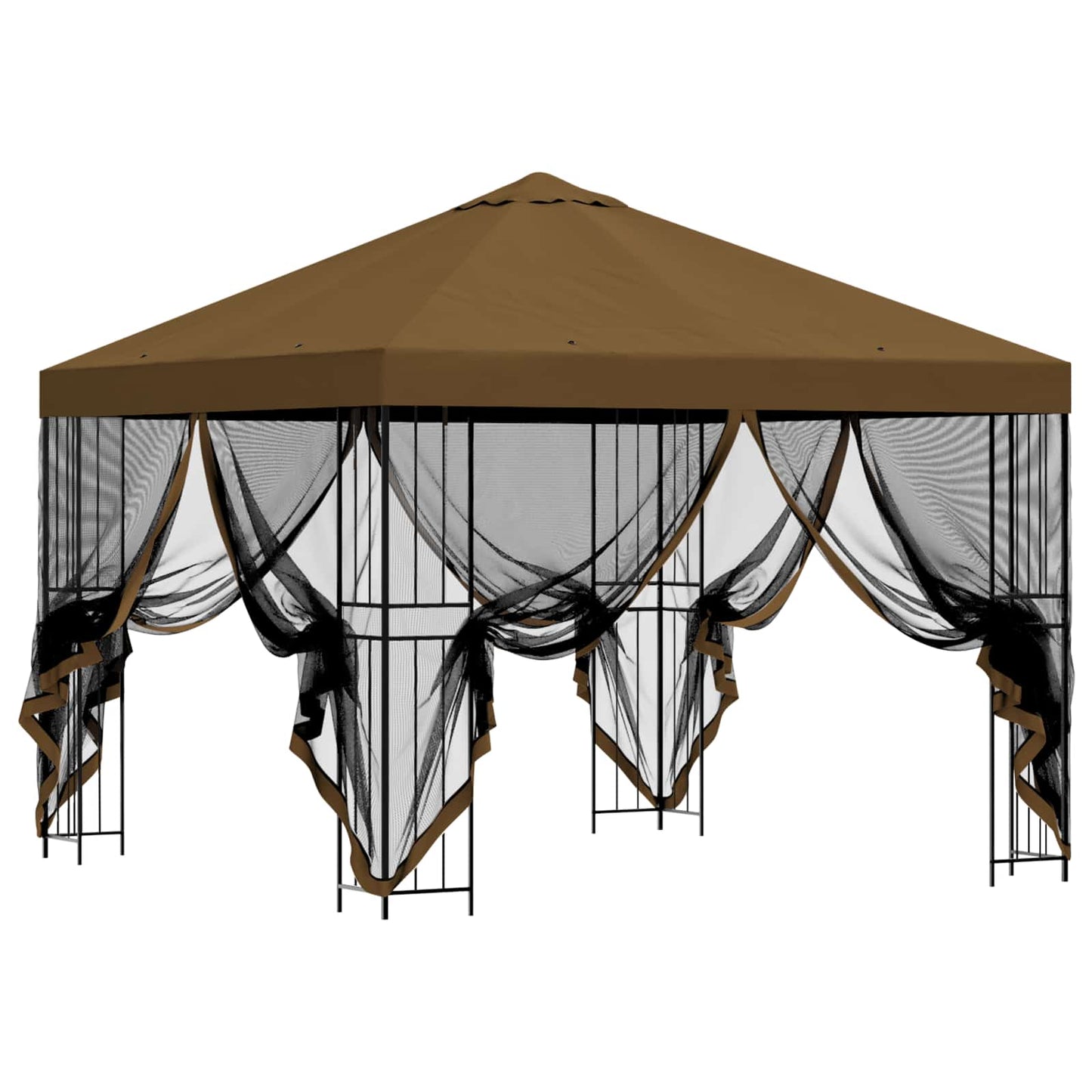 Garten Pavillon mit Seitenwänden 3 x 3 m Taupe