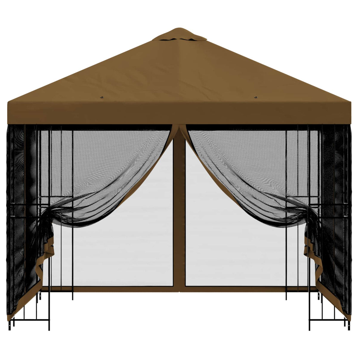 Garten Pavillon mit Seitenwänden 3 x 3 m Taupe