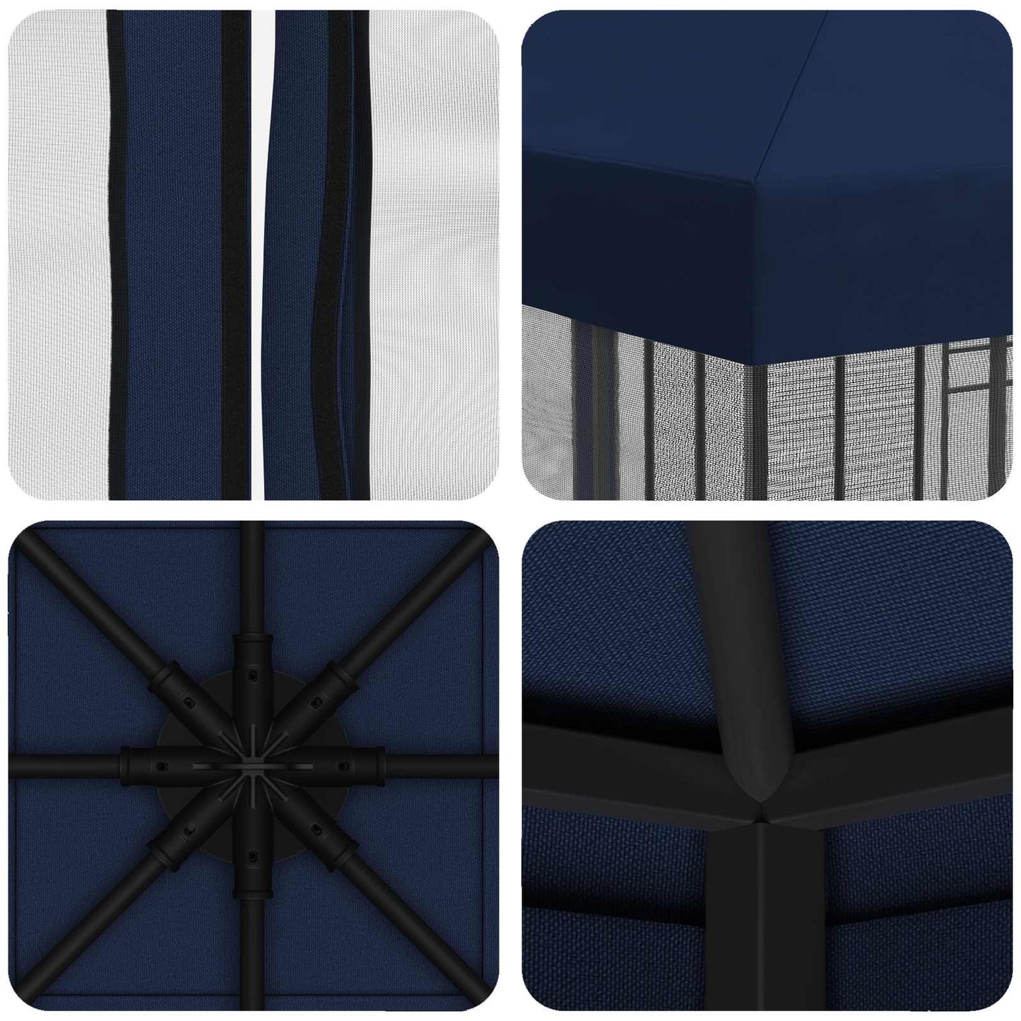 Garten Pavillon mit Seitenwänden 3 x 3 m Blau
