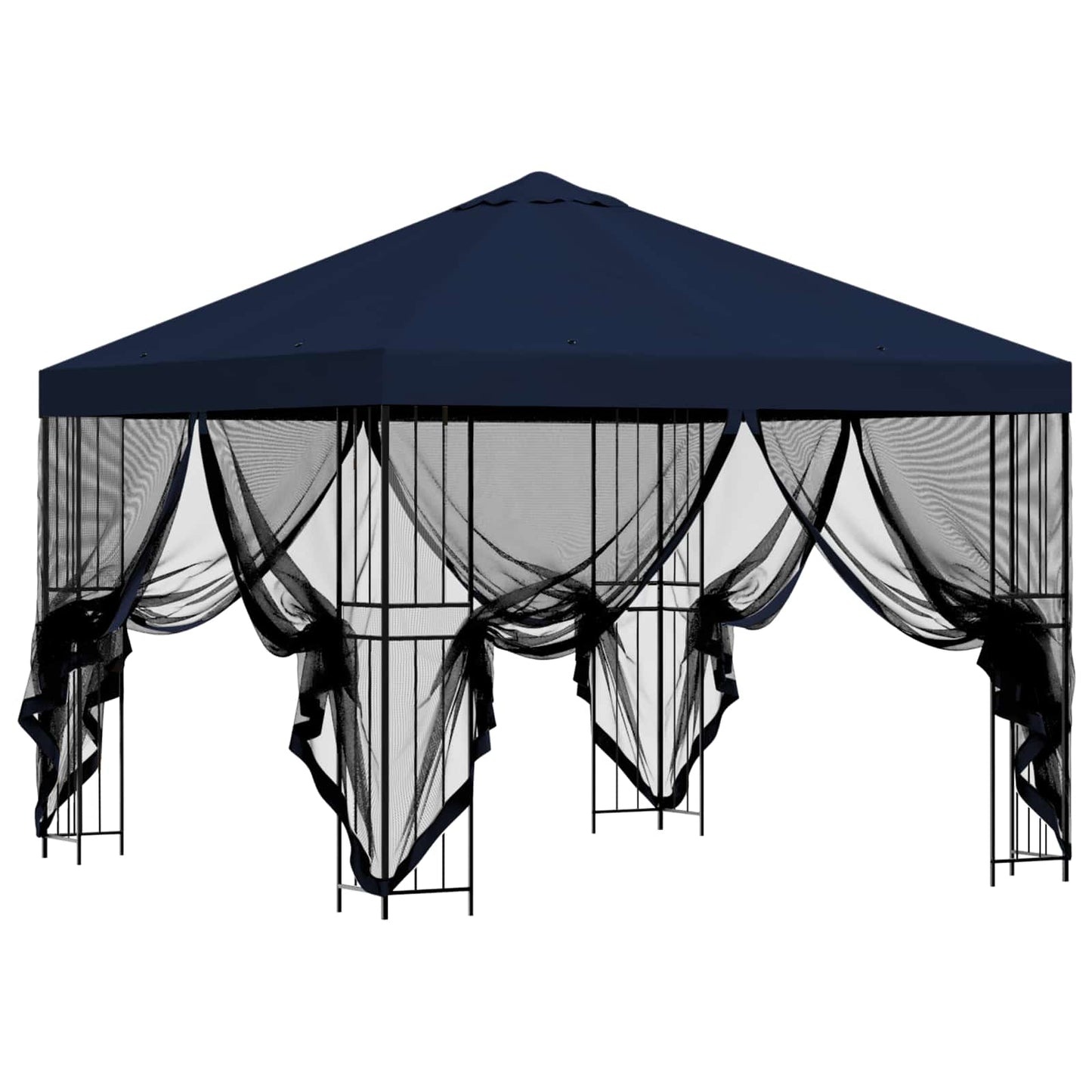 Garten Pavillon mit Seitenwänden 3 x 3 m Blau