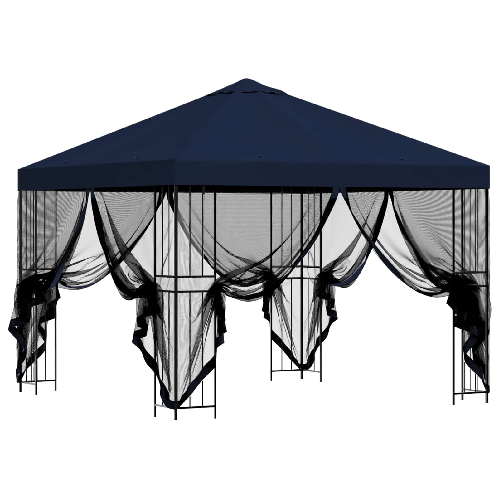 Garten Pavillon mit Seitenwänden 3 x 3 m Blau
