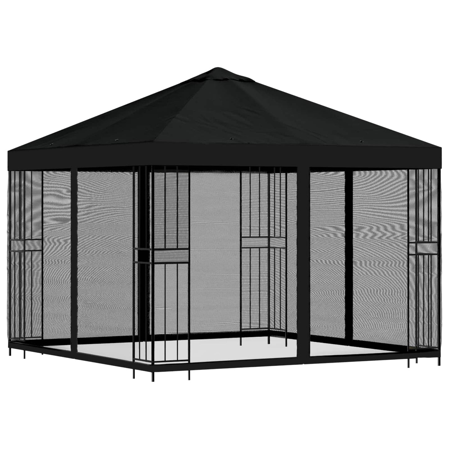 Garten Pavillon mit Seitenwänden 3 x 3 m Schwarz