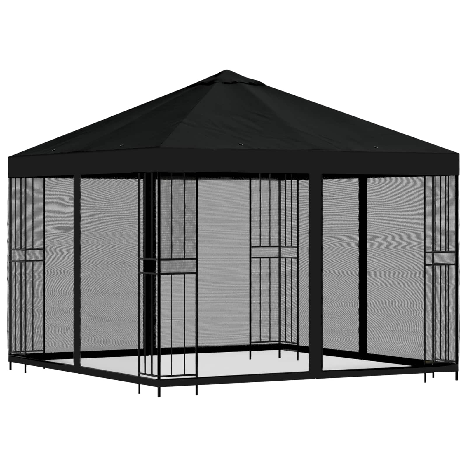 Garten Pavillon mit Seitenwänden 3 x 3 m Schwarz
