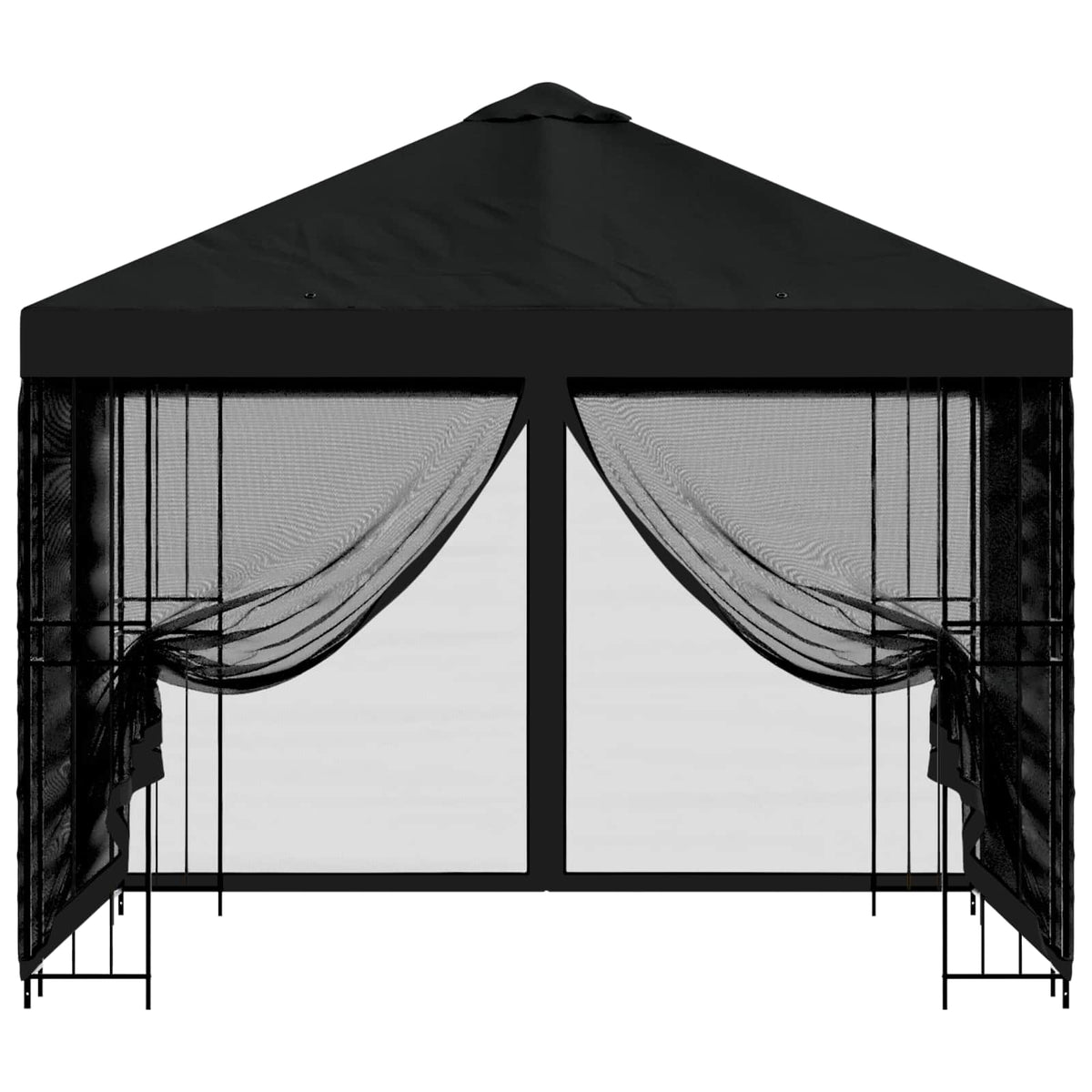 Garten Pavillon mit Seitenwänden 3 x 3 m Schwarz