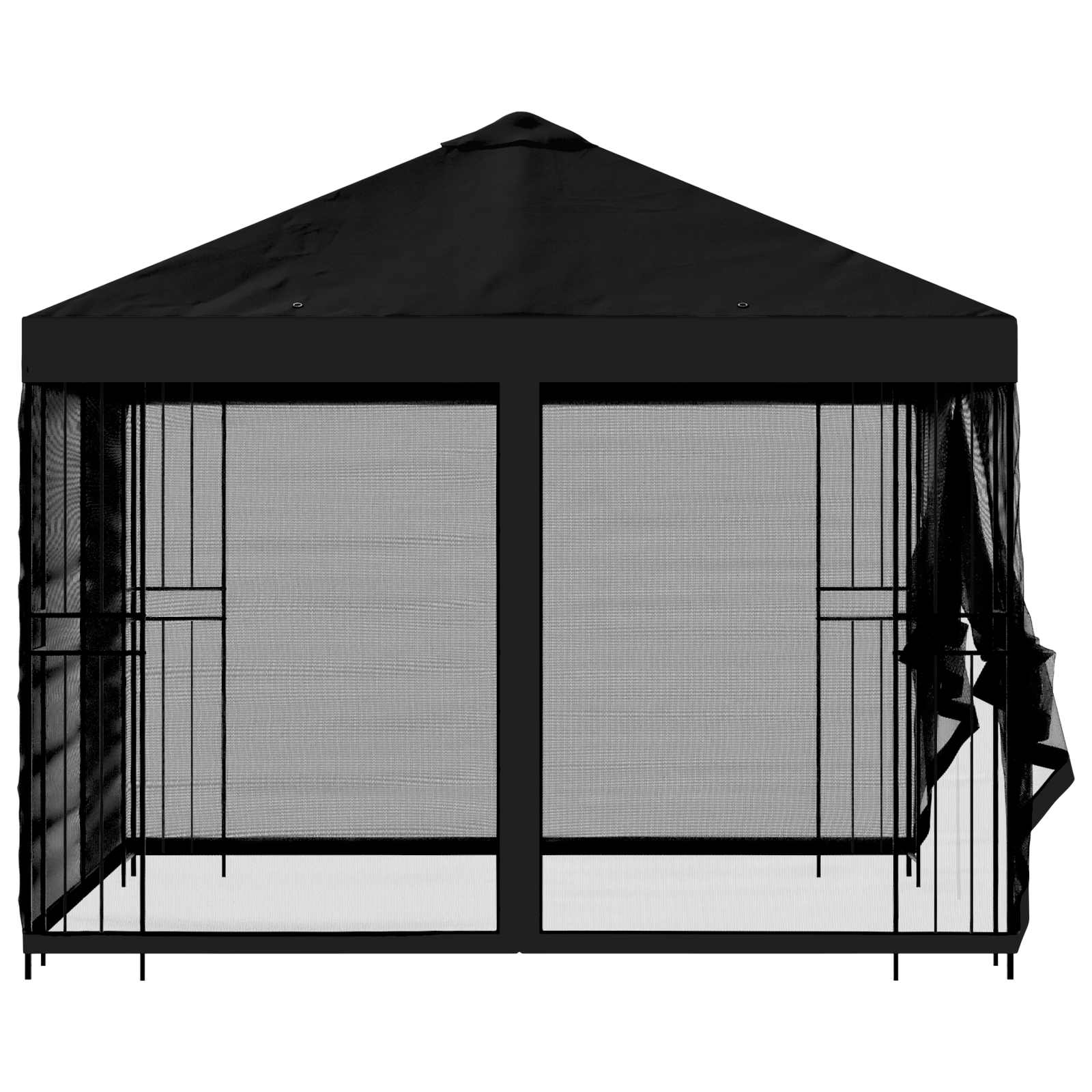 Garten Pavillon mit Seitenwänden 3 x 3 m Schwarz