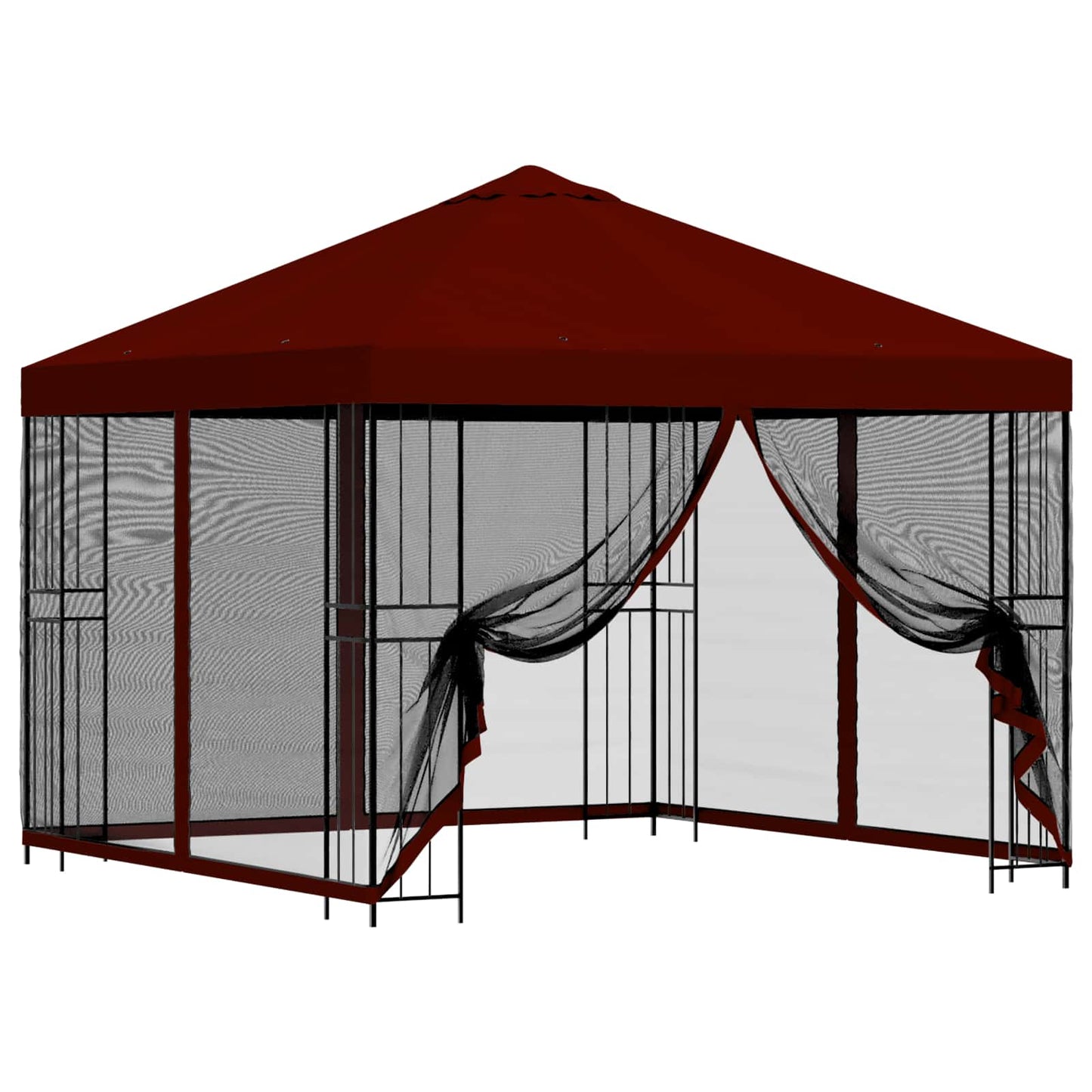 Garten Pavillon mit Seitenwänden 3 x 3 m Bordeauxrot