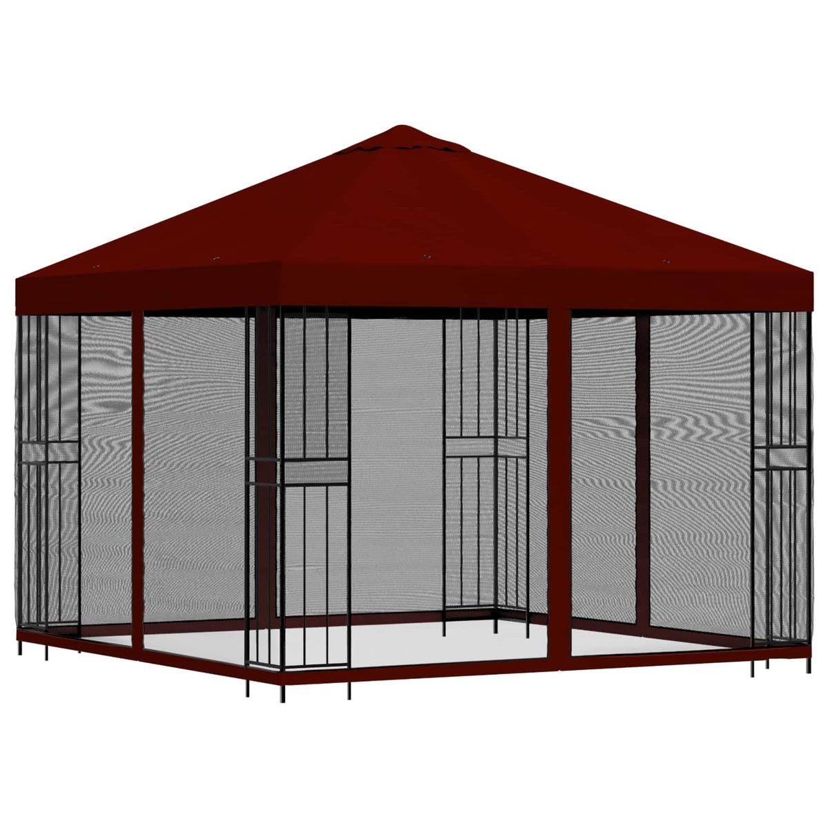 Garten Pavillon mit Seitenwänden 3 x 3 m Bordeauxrot