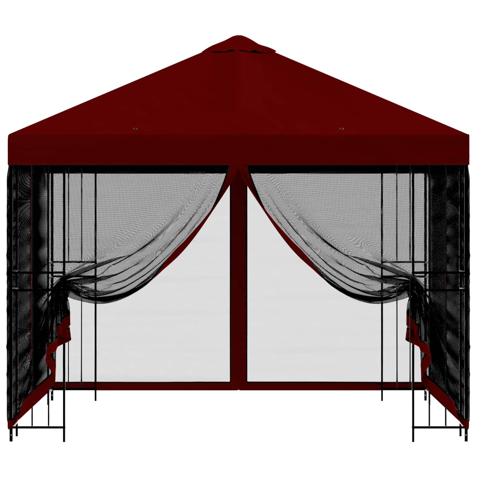 Garten Pavillon mit Seitenwänden 3 x 3 m Bordeauxrot