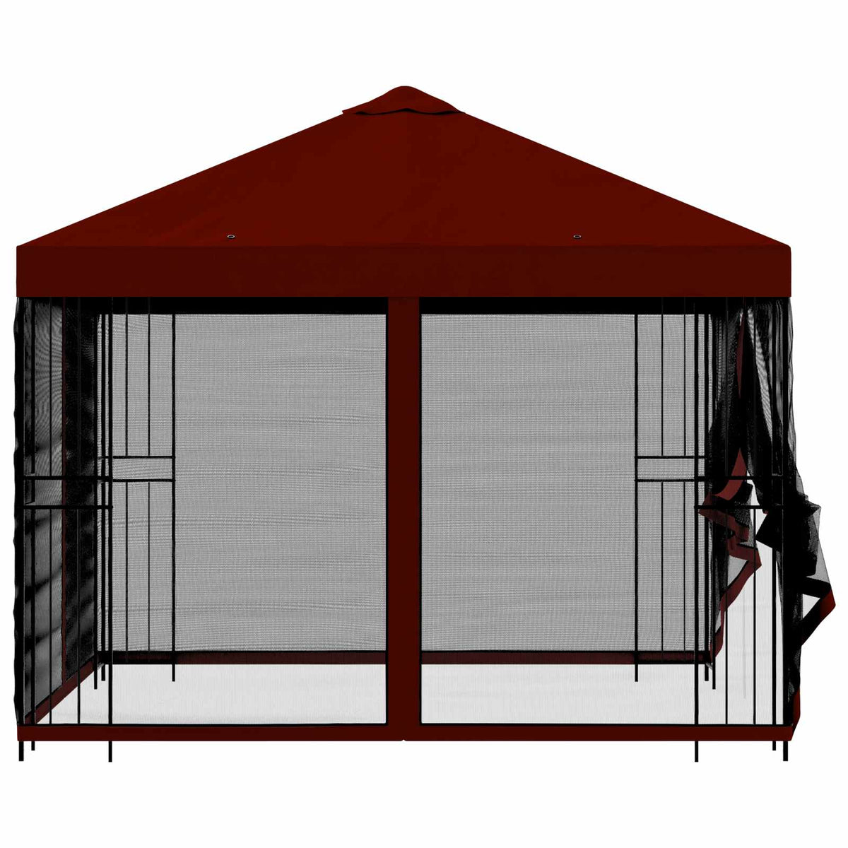 Garten Pavillon mit Seitenwänden 3 x 3 m Bordeauxrot