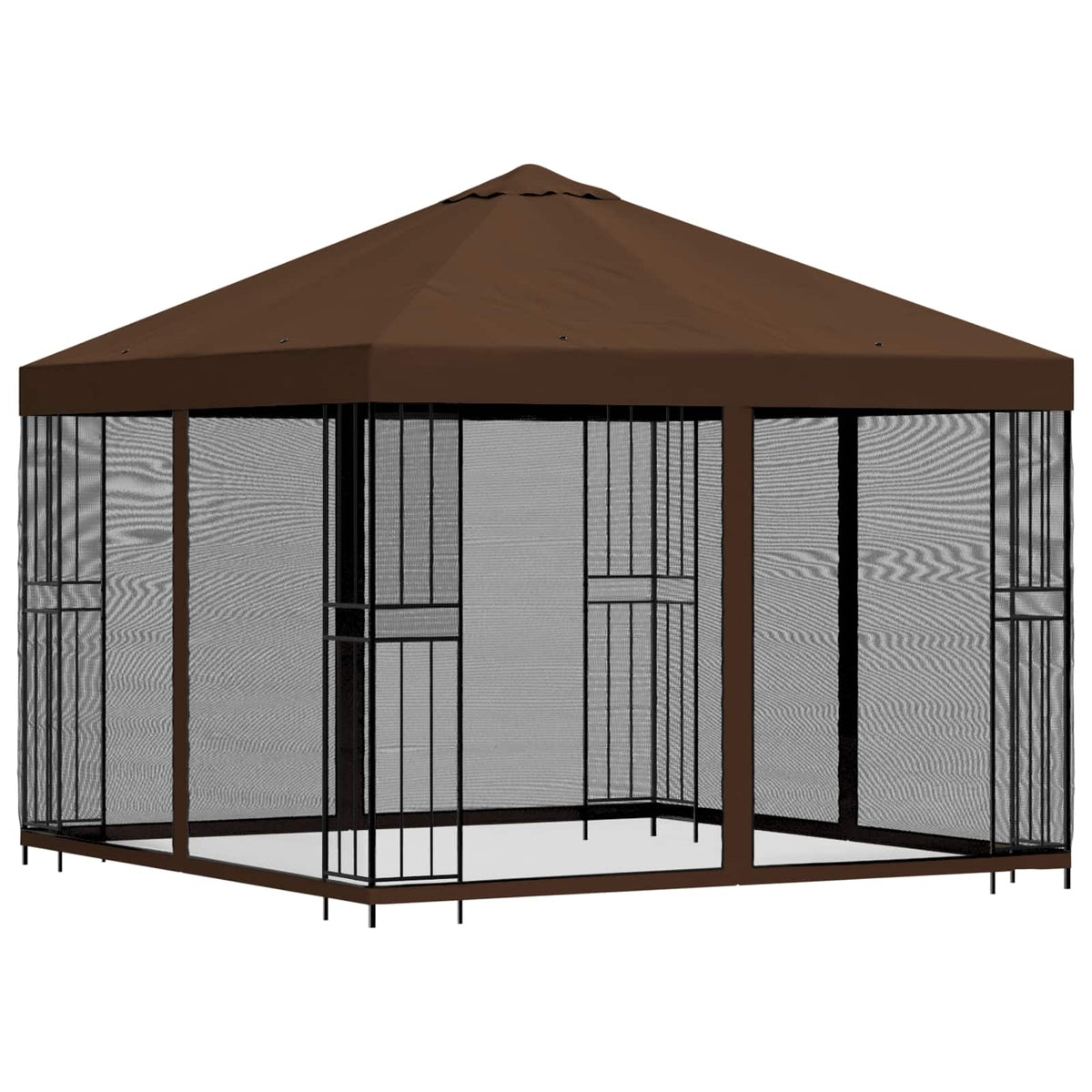 Garten Pavillon mit Seitenwänden 3 x 3 m Braun