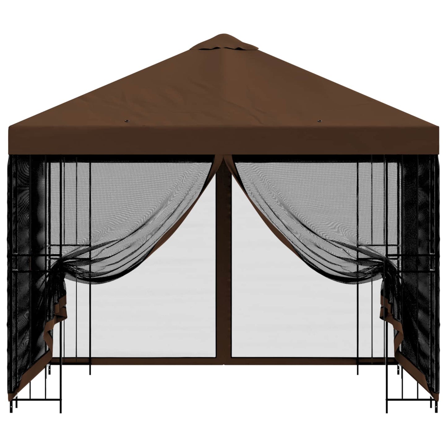 Garten Pavillon mit Seitenwänden 3 x 3 m Braun