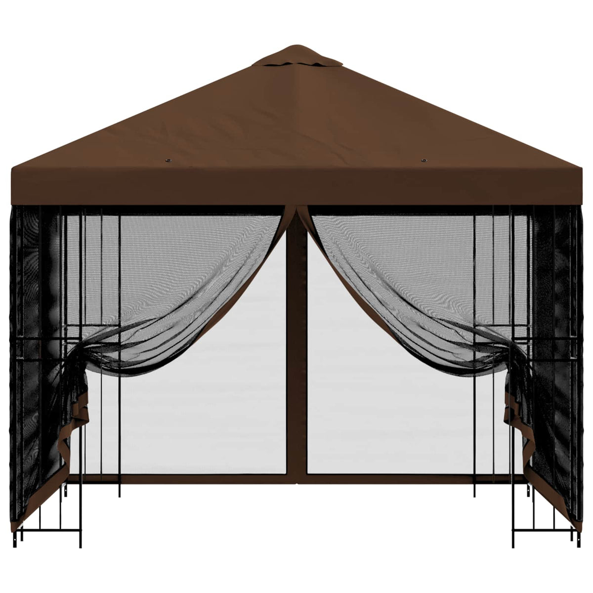 Garten Pavillon mit Seitenwänden 3 x 3 m Braun