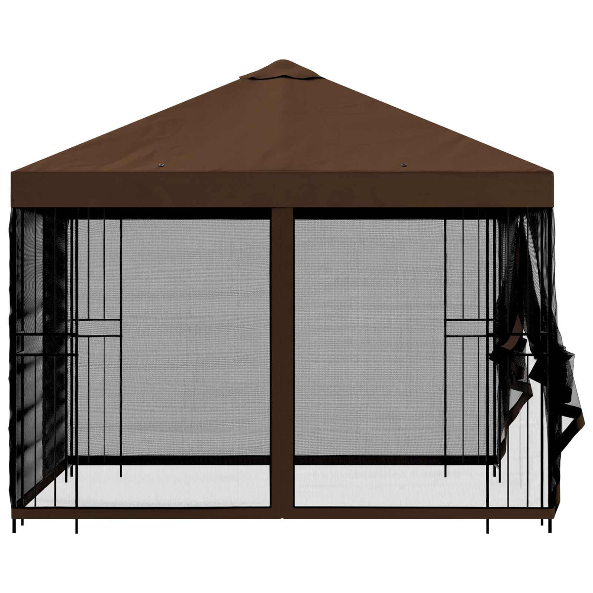 Garten Pavillon mit Seitenwänden 3 x 3 m Braun
