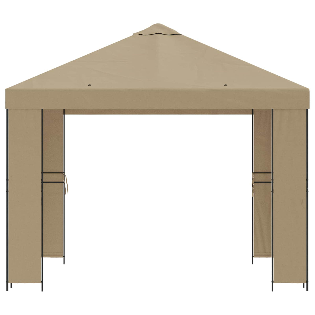 Pavillon 3 x 3 m Beige Polyester und Stahl 190 gsm