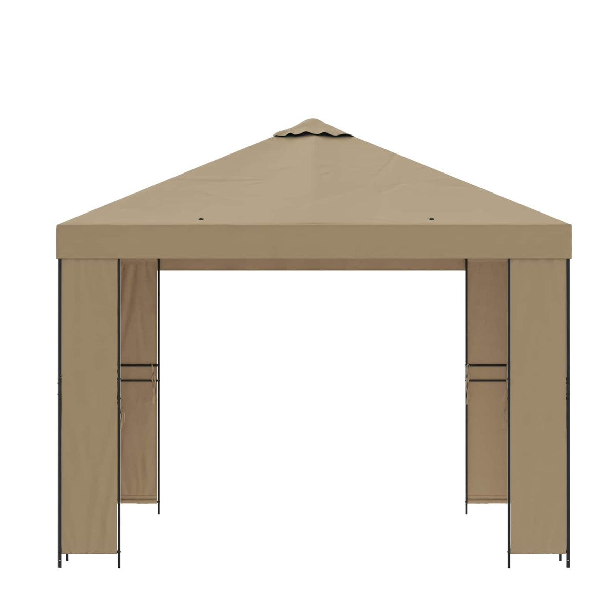 Pavillon 3 x 3 m Beige Polyester und Stahl 190 gsm