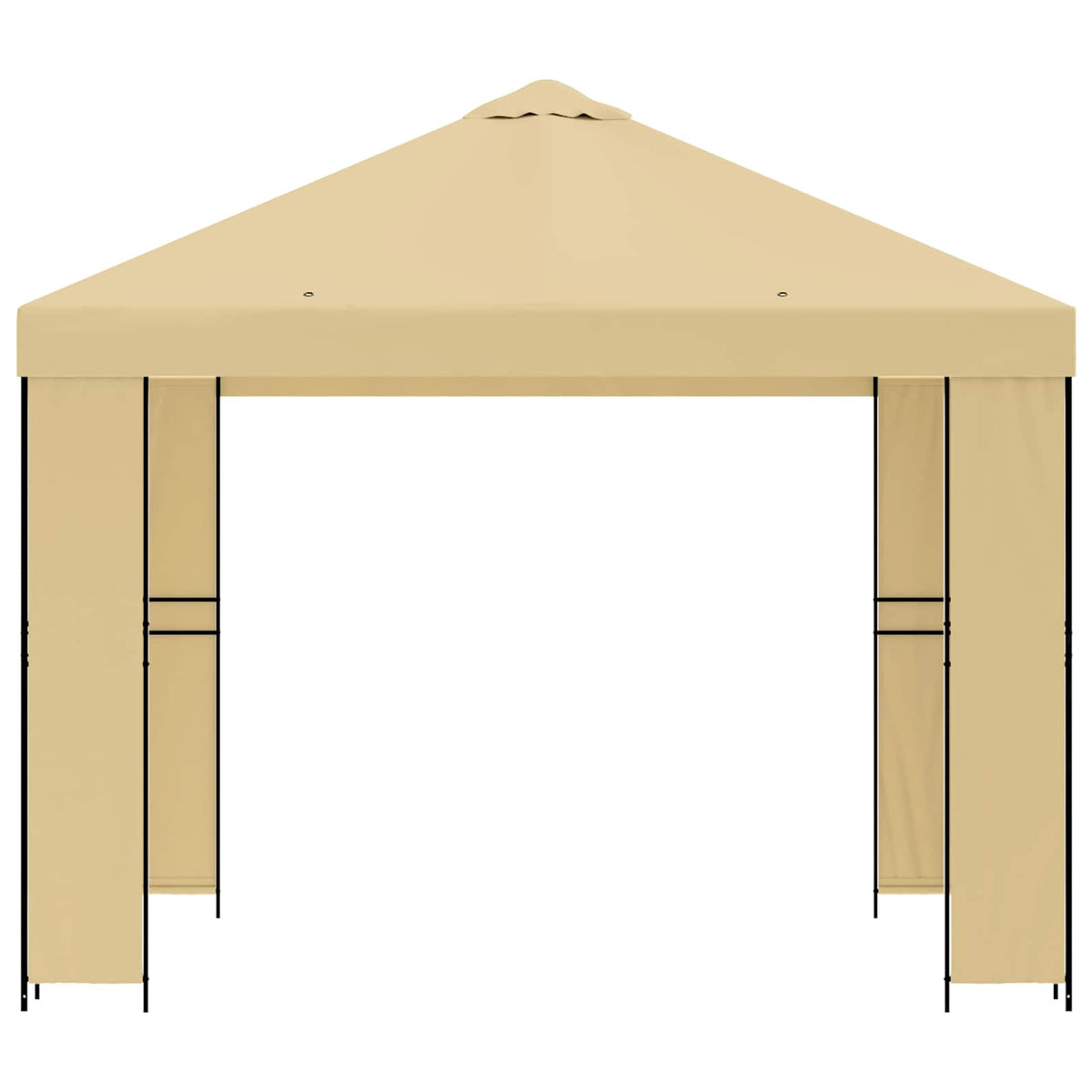 Pavillon 3 x 3 m Creme Polyester und Stahl 190 gsm