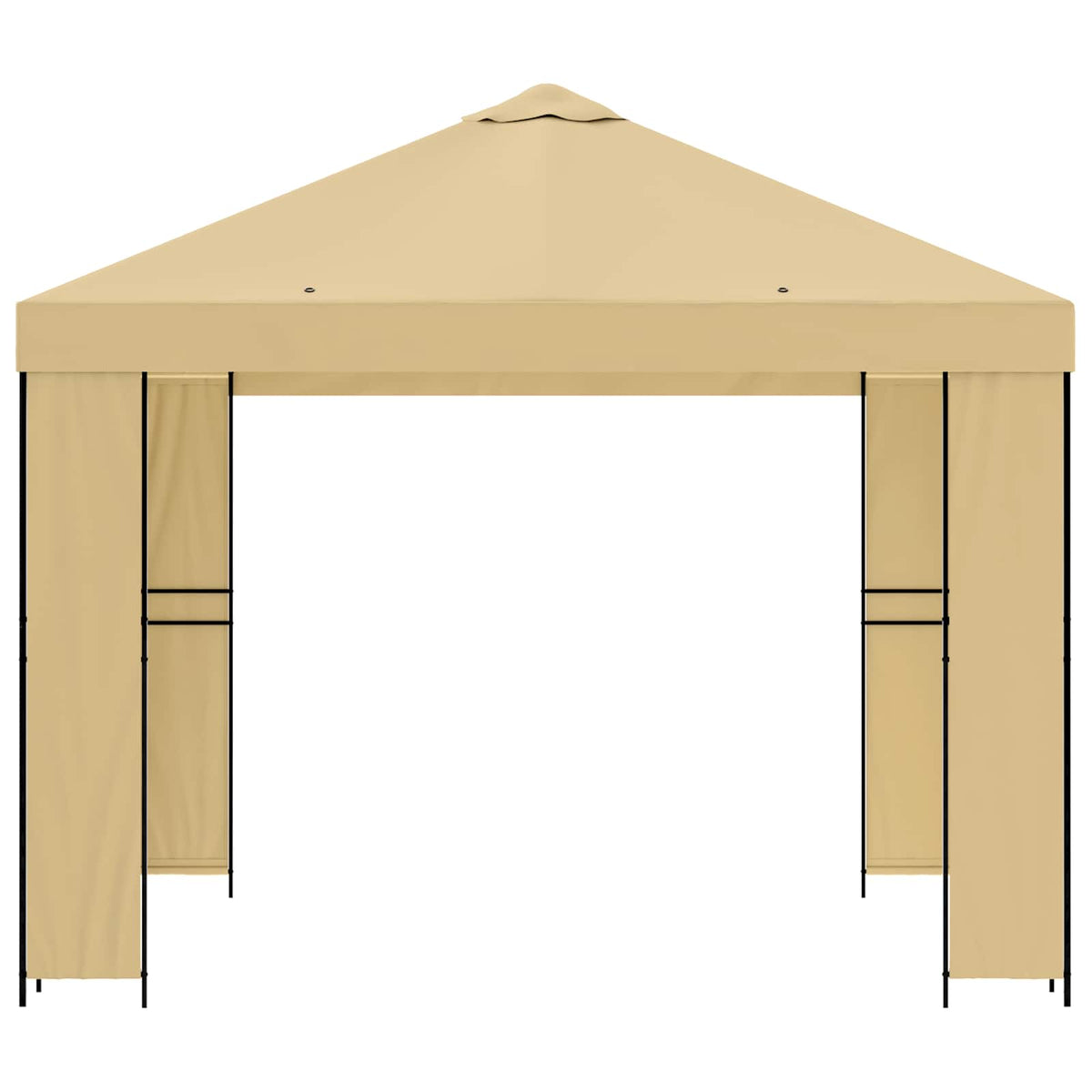 Pavillon 3 x 3 m Creme Polyester und Stahl 190 gsm