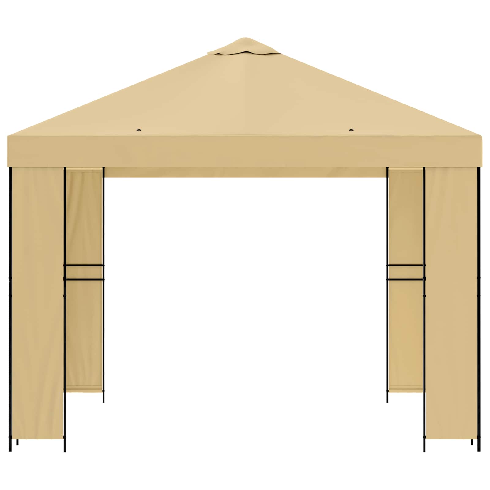 Pavillon 3 x 3 m Creme Polyester und Stahl 190 gsm