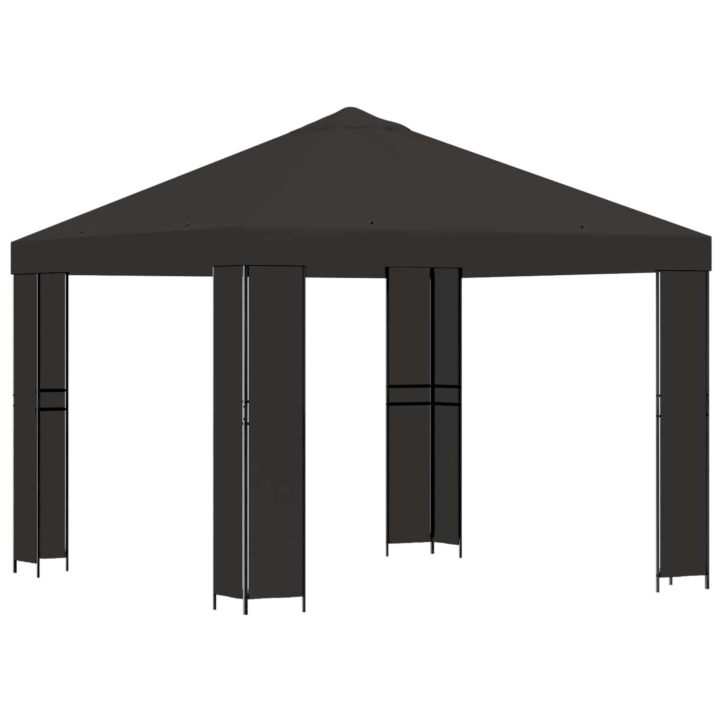 Pavillon 3 x 3 m Anthrazit Polyester und Stahl 190 gsm