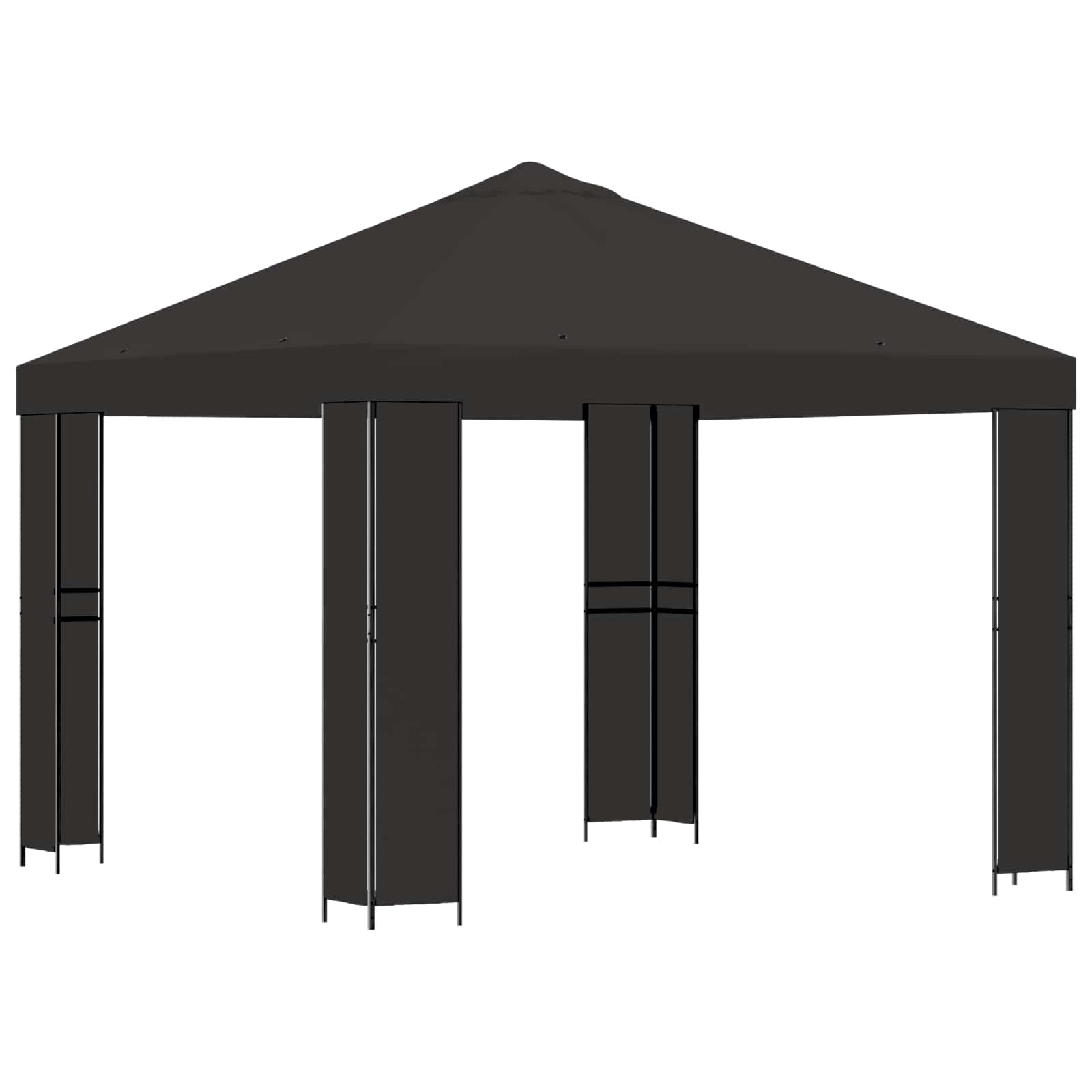 Pavillon 3 x 3 m Anthrazit Polyester und Stahl 190 gsm