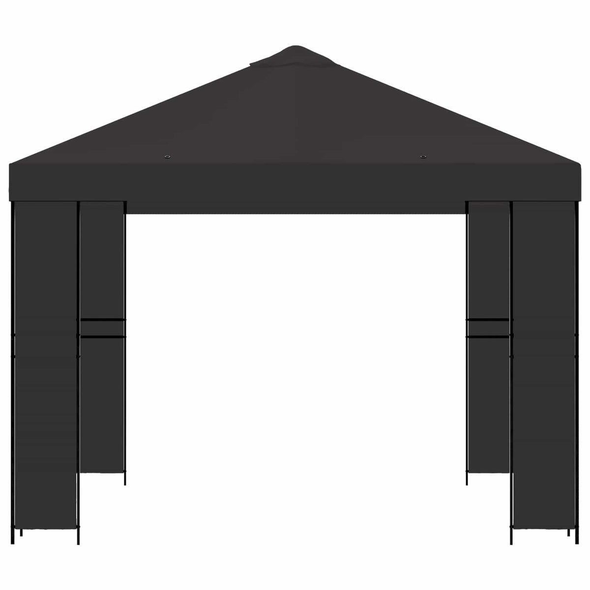 Pavillon 3 x 3 m Anthrazit Polyester und Stahl 190 gsm
