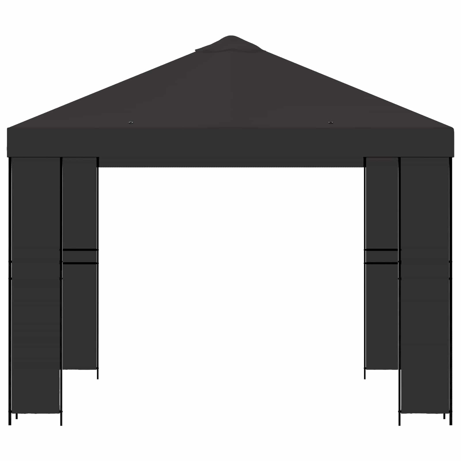 Pavillon 3 x 3 m Anthrazit Polyester und Stahl 190 gsm