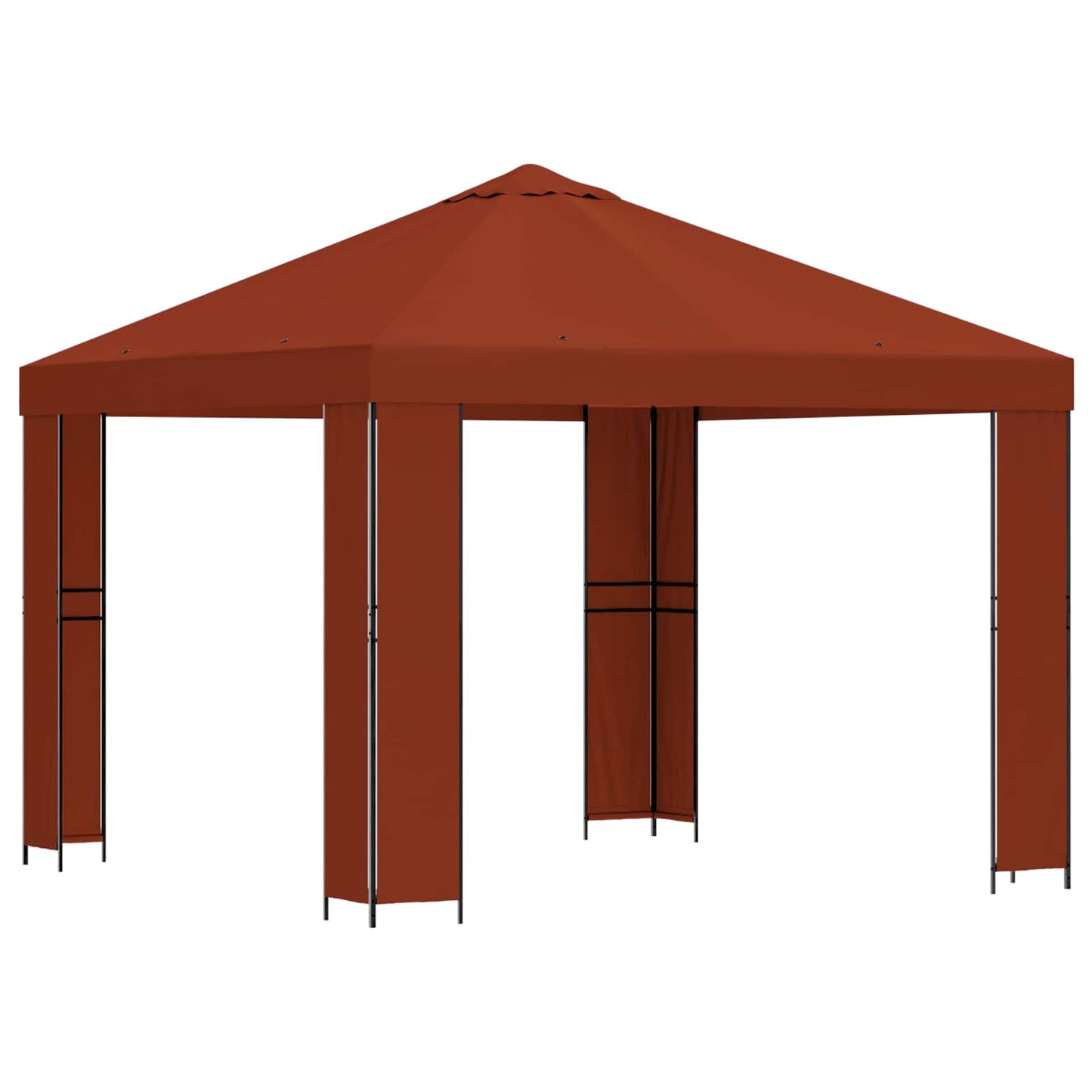 Pavillon 3 x 3 m Terrakotta Polyester und Stahl 190 gsm