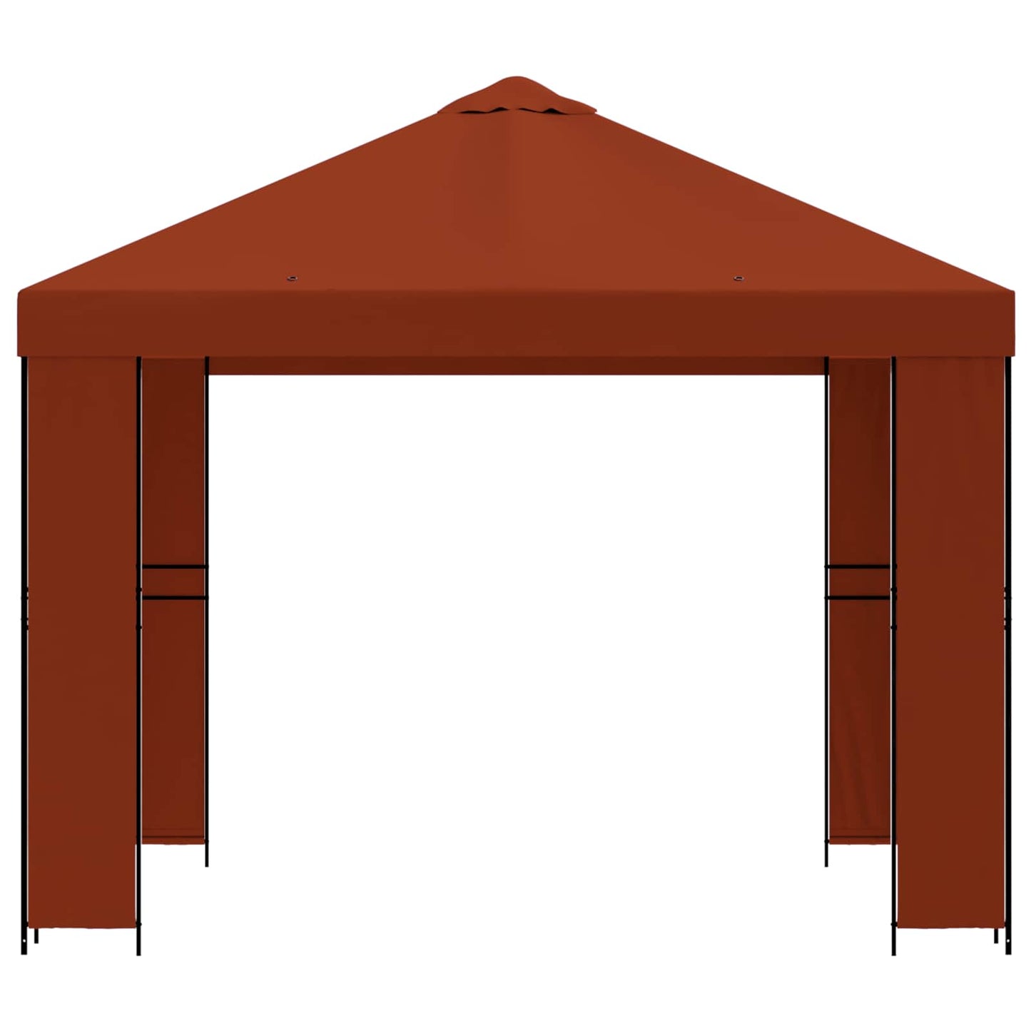 Pavillon 3 x 3 m Terrakotta Polyester und Stahl 190 gsm