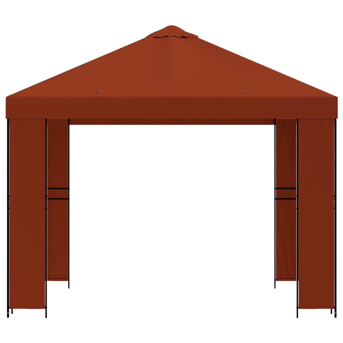 Pavillon 3 x 3 m Terrakotta Polyester und Stahl 190 gsm