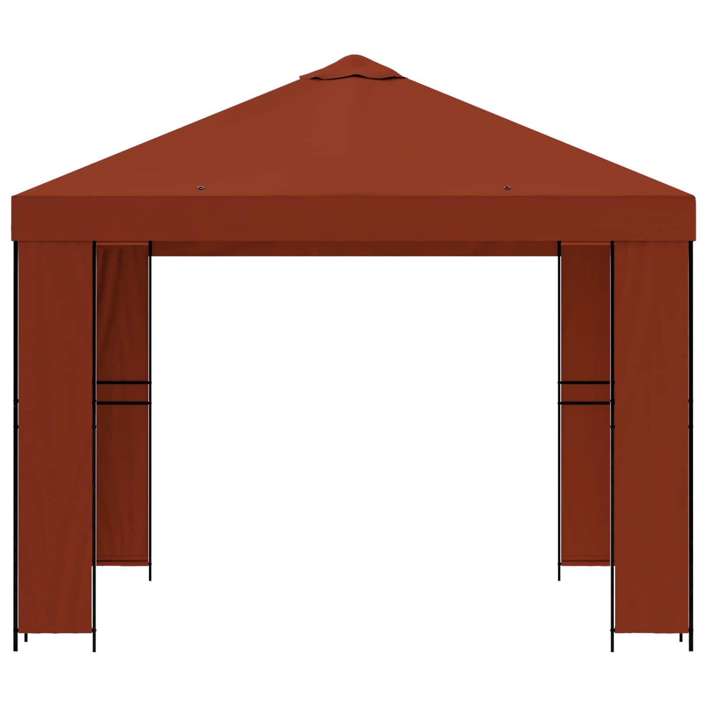 Pavillon 3 x 3 m Terrakotta Polyester und Stahl 190 gsm