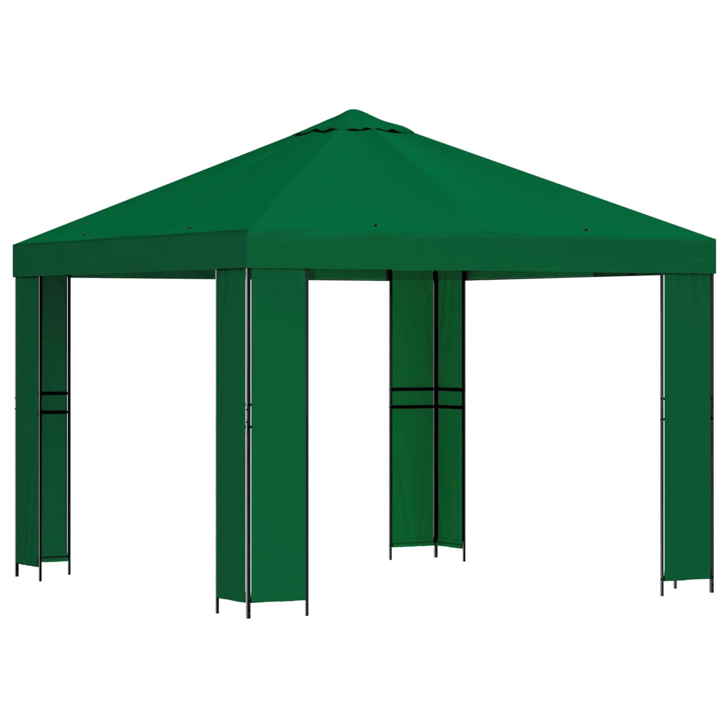 Pavillon 3 x 3 m Grün Polyester und Stahl 190 gsm